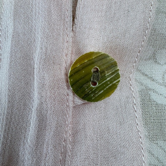 Vintage 80s 90s Size Medium Sheer Roses Floral Romantic Duster Cardigan maxi - Picture 5 of 11